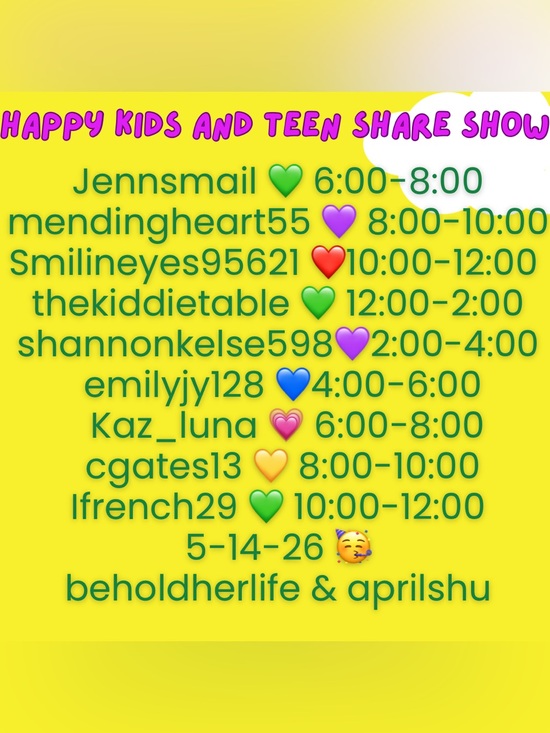 Other - Kids and teen first share show every Thursday! 
Let’s get you what you need!
